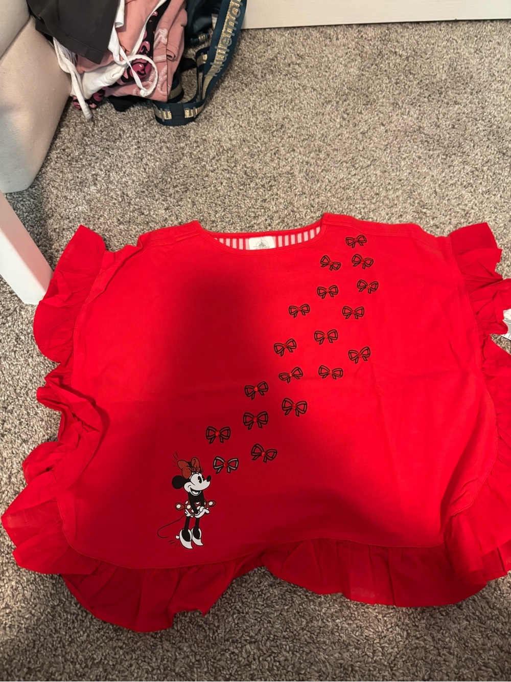 Disney Girls' Red Minnie Mouse Ruffle Sweatshirt